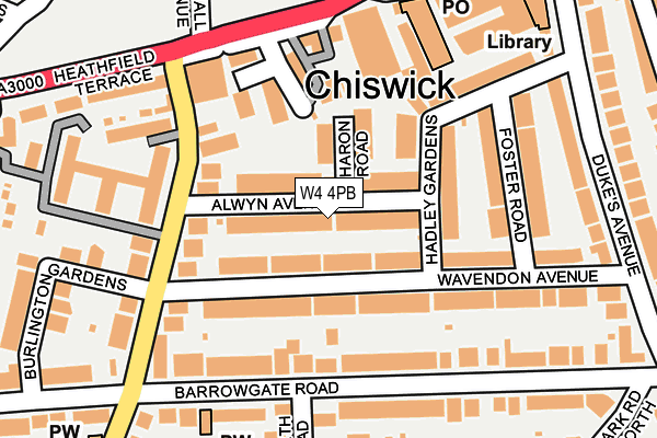 W4 4PB map - OS OpenMap – Local (Ordnance Survey)