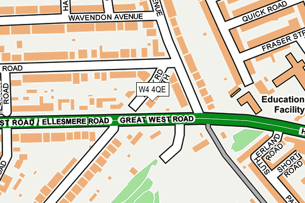 W4 4QE map - OS OpenMap – Local (Ordnance Survey)