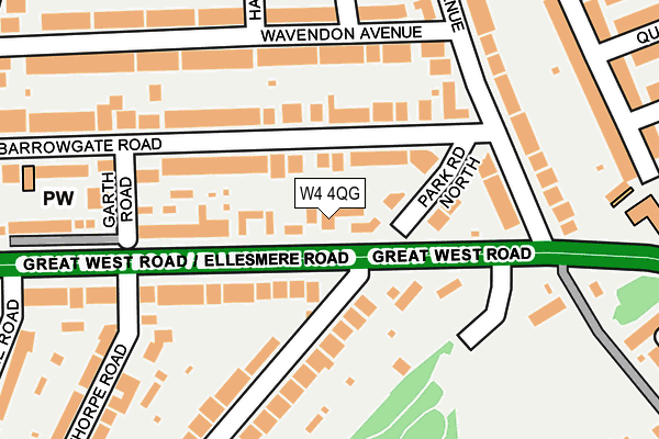 W4 4QG map - OS OpenMap – Local (Ordnance Survey)