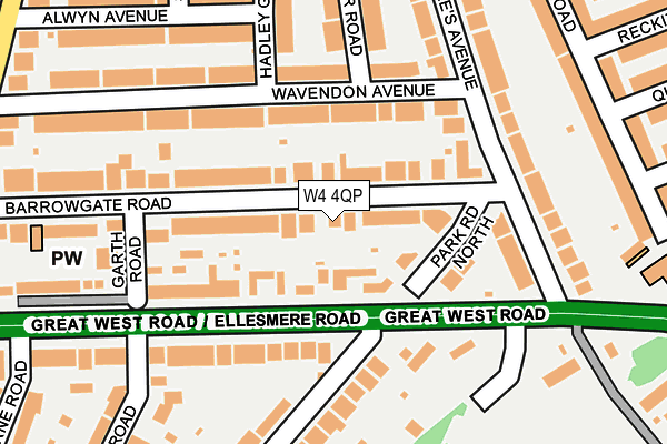 W4 4QP map - OS OpenMap – Local (Ordnance Survey)