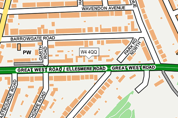 W4 4QQ map - OS OpenMap – Local (Ordnance Survey)