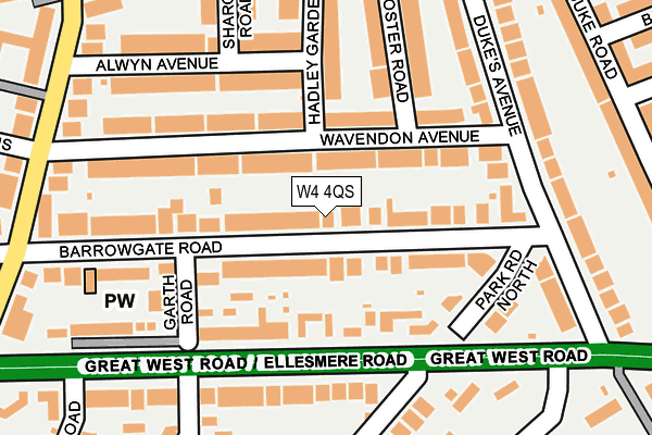 W4 4QS map - OS OpenMap – Local (Ordnance Survey)