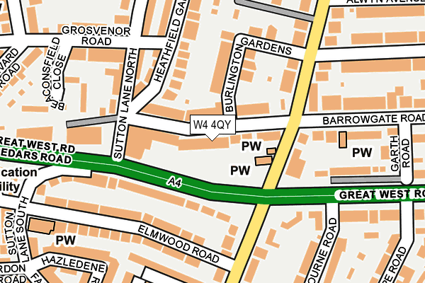 W4 4QY map - OS OpenMap – Local (Ordnance Survey)