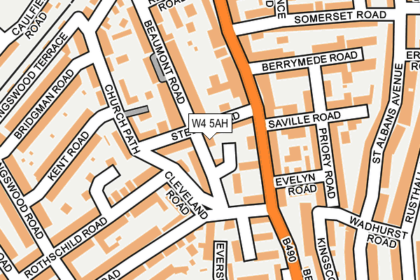 W4 5AH map - OS OpenMap – Local (Ordnance Survey)