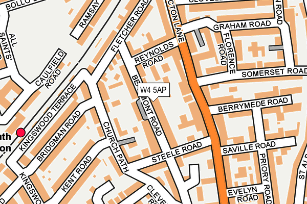 W4 5AP map - OS OpenMap – Local (Ordnance Survey)