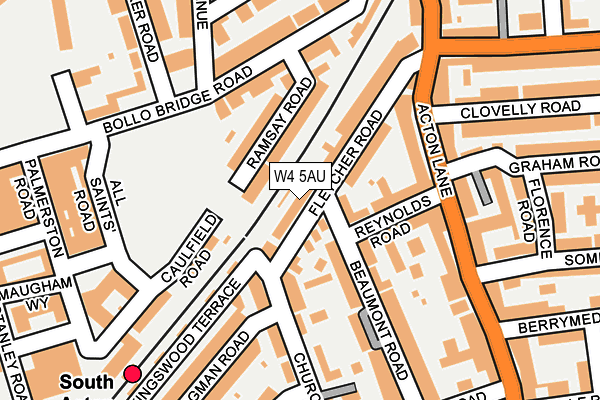 W4 5AU map - OS OpenMap – Local (Ordnance Survey)