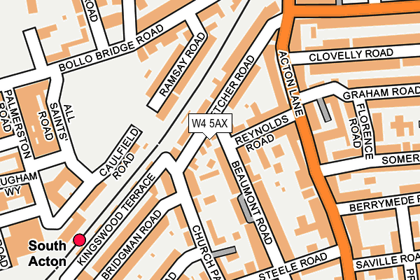 W4 5AX map - OS OpenMap – Local (Ordnance Survey)