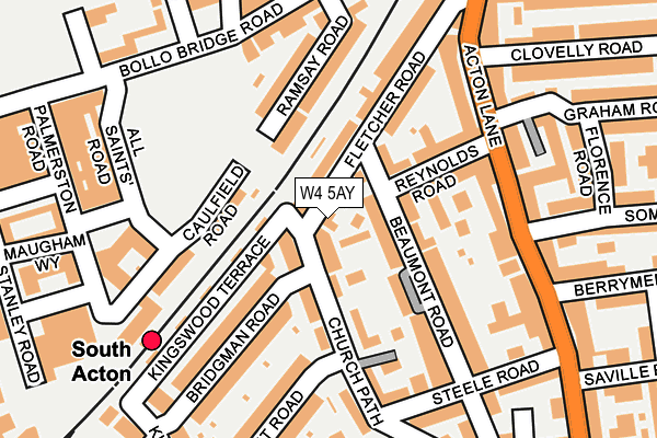 W4 5AY map - OS OpenMap – Local (Ordnance Survey)