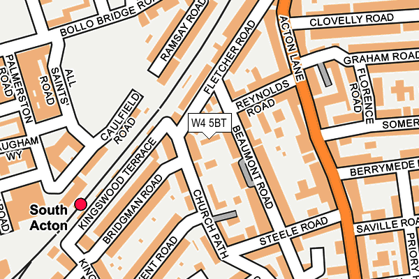 W4 5BT map - OS OpenMap – Local (Ordnance Survey)