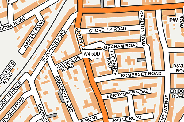 W4 5DD map - OS OpenMap – Local (Ordnance Survey)