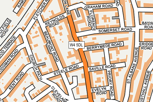 W4 5DL map - OS OpenMap – Local (Ordnance Survey)