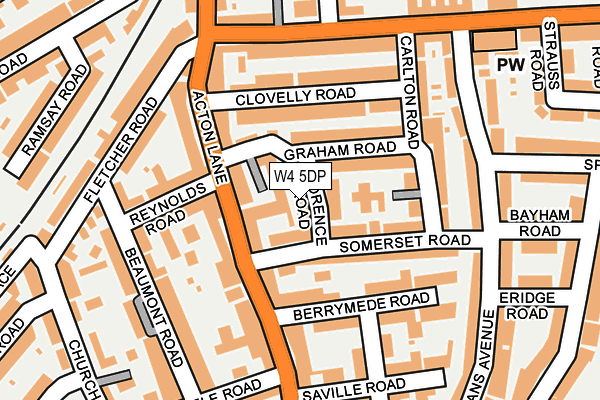 W4 5DP map - OS OpenMap – Local (Ordnance Survey)