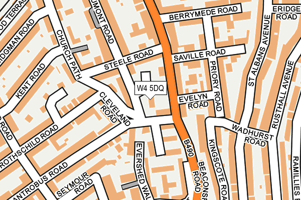 W4 5DQ map - OS OpenMap – Local (Ordnance Survey)