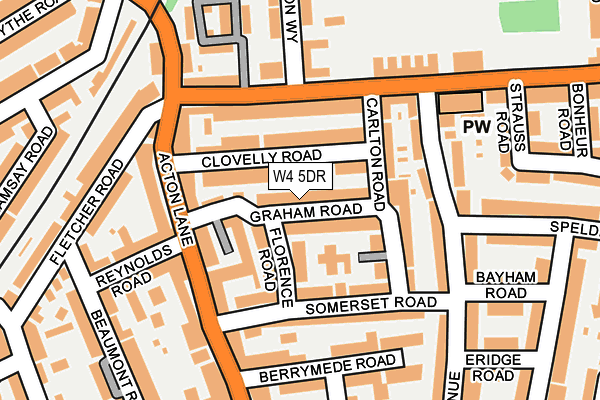 W4 5DR map - OS OpenMap – Local (Ordnance Survey)