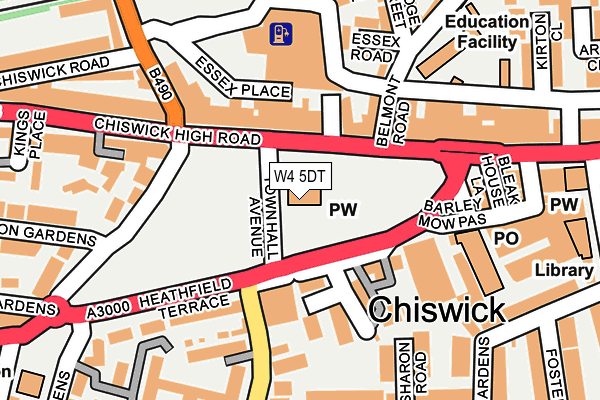 W4 5DT map - OS OpenMap – Local (Ordnance Survey)