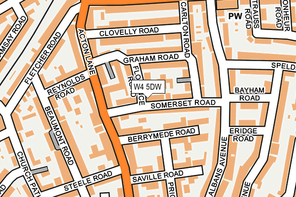 W4 5DW map - OS OpenMap – Local (Ordnance Survey)