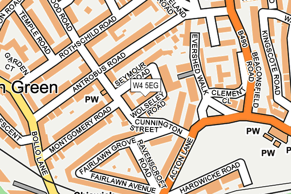 W4 5EG map - OS OpenMap – Local (Ordnance Survey)