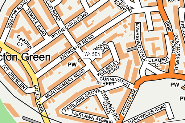 W4 5EN map - OS OpenMap – Local (Ordnance Survey)