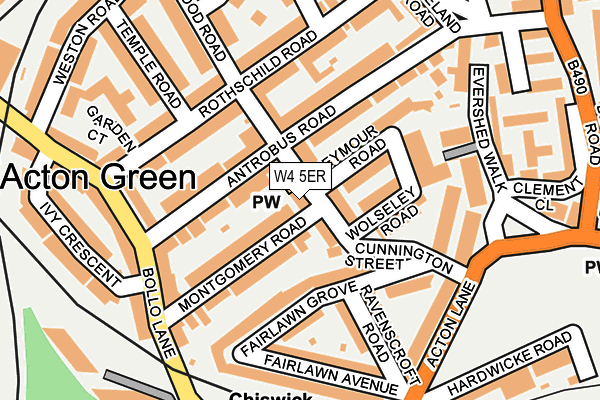 W4 5ER map - OS OpenMap – Local (Ordnance Survey)