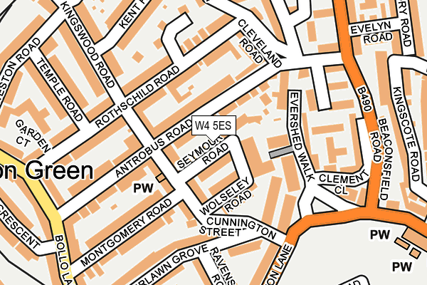 W4 5ES map - OS OpenMap – Local (Ordnance Survey)