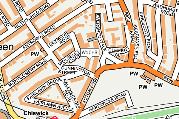 W4 5HB map - OS OpenMap – Local (Ordnance Survey)