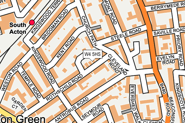 W4 5HS map - OS OpenMap – Local (Ordnance Survey)