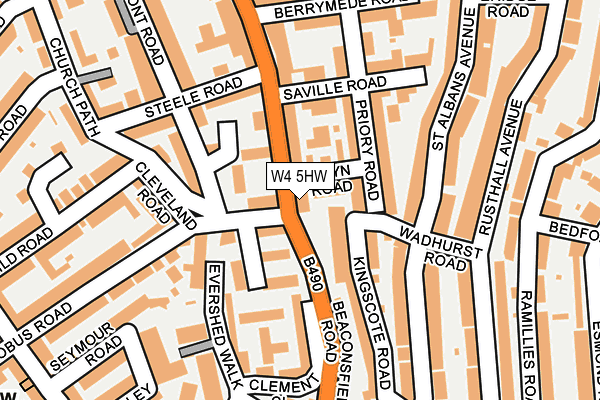 W4 5HW map - OS OpenMap – Local (Ordnance Survey)