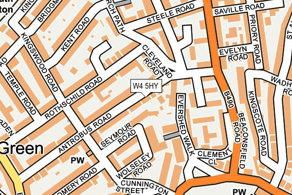 W4 5HY map - OS OpenMap – Local (Ordnance Survey)