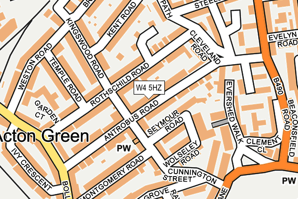 W4 5HZ map - OS OpenMap – Local (Ordnance Survey)