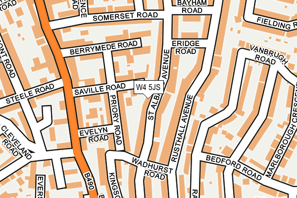 W4 5JS map - OS OpenMap – Local (Ordnance Survey)