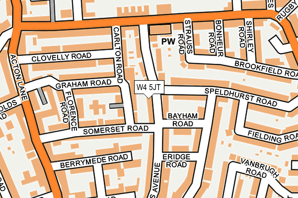 W4 5JT map - OS OpenMap – Local (Ordnance Survey)