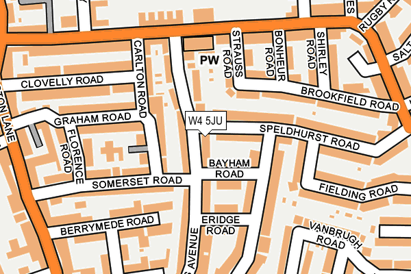 W4 5JU map - OS OpenMap – Local (Ordnance Survey)