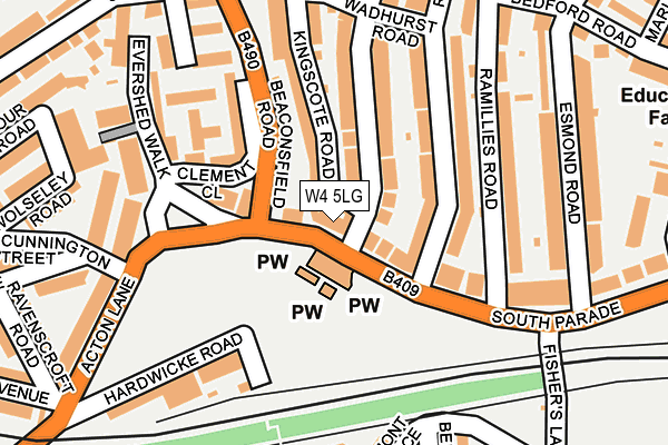 W4 5LG map - OS OpenMap – Local (Ordnance Survey)