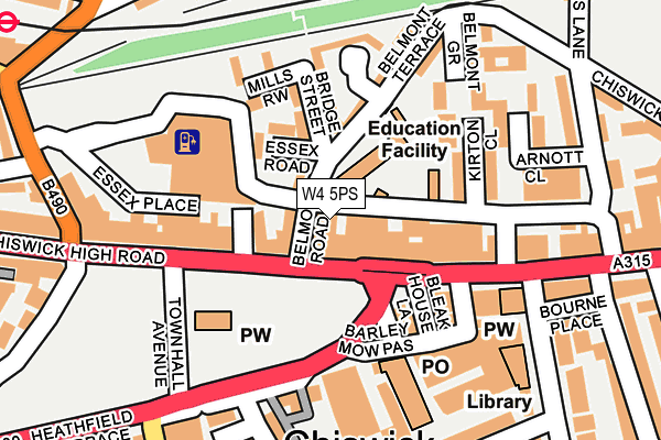 W4 5PS map - OS OpenMap – Local (Ordnance Survey)