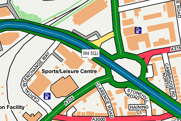 W4 5QJ map - OS OpenMap – Local (Ordnance Survey)
