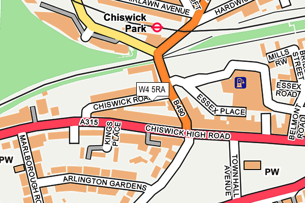 W4 5RA map - OS OpenMap – Local (Ordnance Survey)