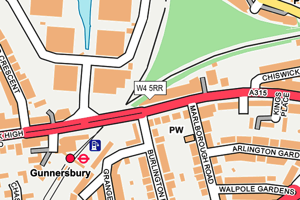 W4 5RR map - OS OpenMap – Local (Ordnance Survey)