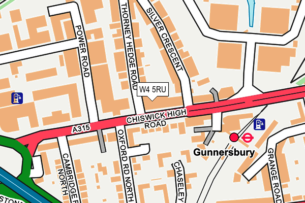 W4 5RU map - OS OpenMap – Local (Ordnance Survey)