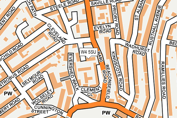 W4 5SU map - OS OpenMap – Local (Ordnance Survey)