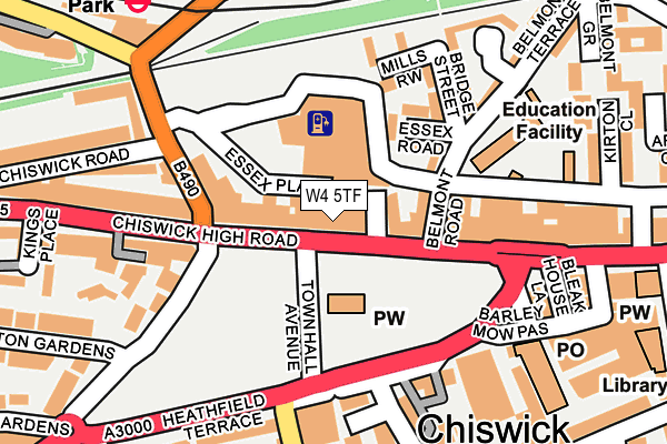 W4 5TF map - OS OpenMap – Local (Ordnance Survey)