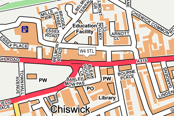 W4 5TL map - OS OpenMap – Local (Ordnance Survey)