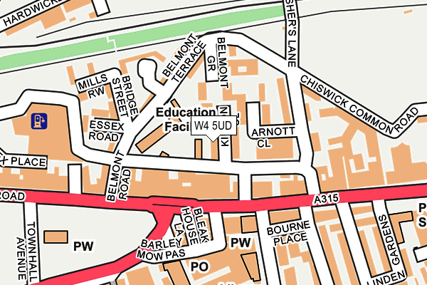 W4 5UD map - OS OpenMap – Local (Ordnance Survey)