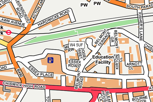 W4 5UF map - OS OpenMap – Local (Ordnance Survey)