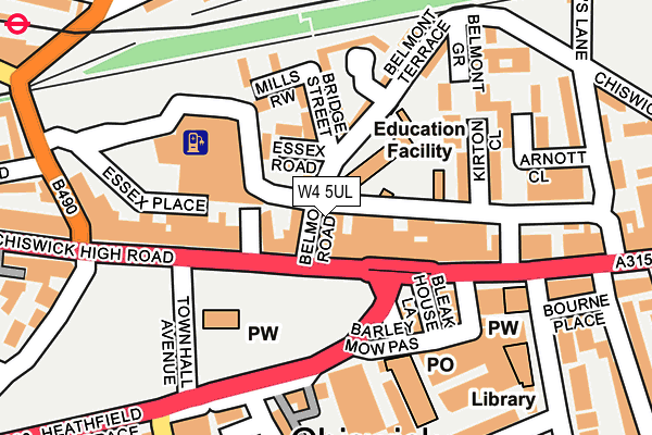 W4 5UL map - OS OpenMap – Local (Ordnance Survey)