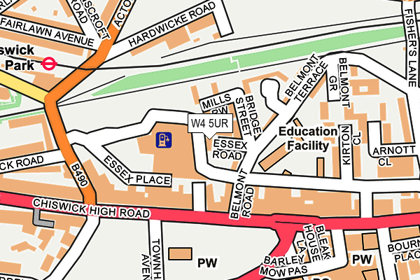 W4 5UR map - OS OpenMap – Local (Ordnance Survey)