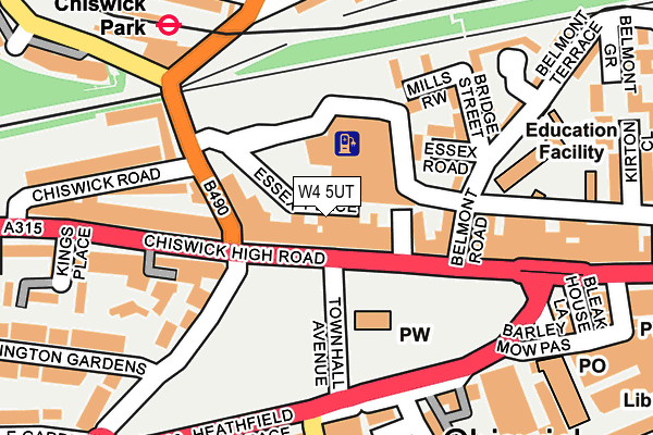 W4 5UT map - OS OpenMap – Local (Ordnance Survey)