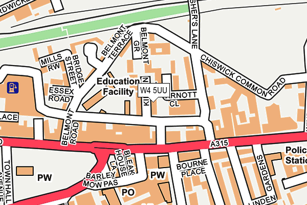 W4 5UU map - OS OpenMap – Local (Ordnance Survey)