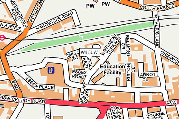 W4 5UW map - OS OpenMap – Local (Ordnance Survey)