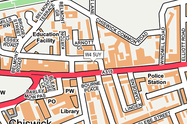 W4 5UY map - OS OpenMap – Local (Ordnance Survey)