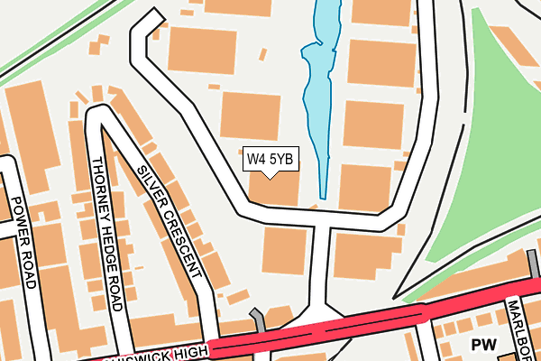 W4 5YB map - OS OpenMap – Local (Ordnance Survey)